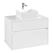 V&B Waschtischunterschrank Collaro 80x54,8x50cm, WT mittig, Glossy White-3