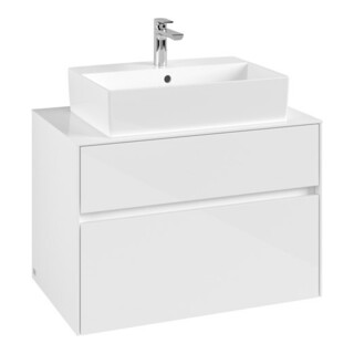 V&B Waschtischunterschrank Collaro 80x54,8x50cm, WT mittig, glossy white