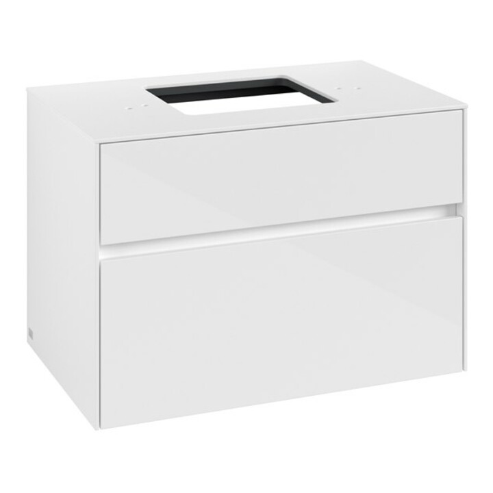 V&B Waschtischunterschrank Collaro 80x54,8x50cm, WT mittig, glossy white