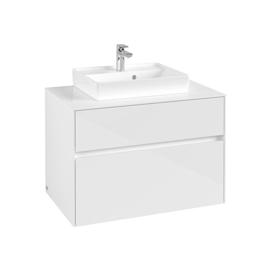 V&B Waschtischunterschrank Collaro 80x54,8x50cm, WT mittig, glossy white