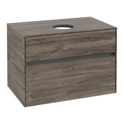 V&B Waschtischunterschrank Collaro 80x54,8x50cm, WT mittig, stone oak