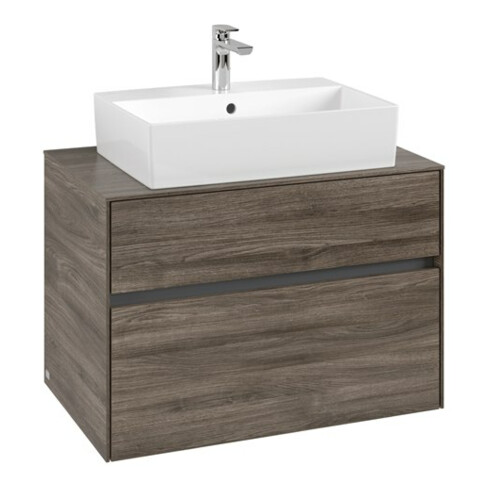 V&B Waschtischunterschrank Collaro 80x54,8x50cm, WT mittig, stone oak