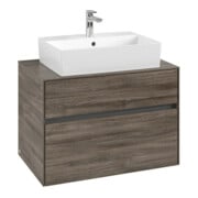 V&B Waschtischunterschrank Collaro 80x54,8x50cm, WT mittig, stone oak-3