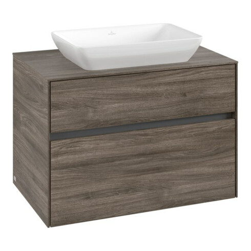V&B Waschtischunterschrank Collaro 80x54,8x50cm, WT mittig, stone oak