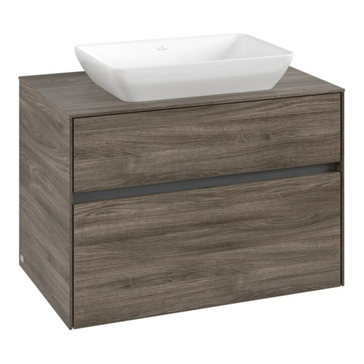 V&B Waschtischunterschrank Collaro 80x54,8x50cm, WT mittig, stone oak