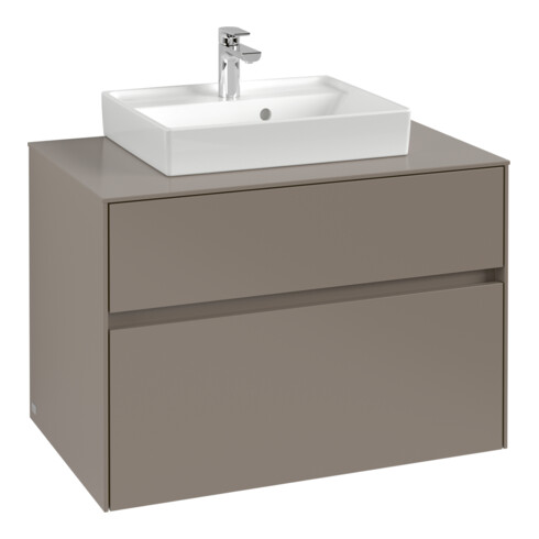 V&B Waschtischunterschrank Collaro 80x54,8x50cm, WT mittig, volcano black