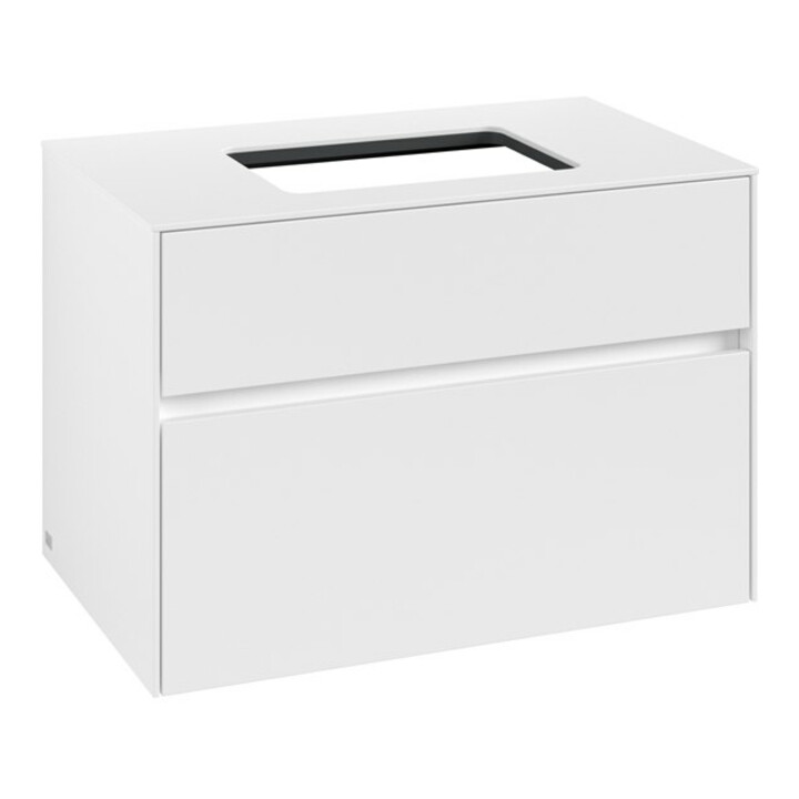 V&B Waschtischunterschrank Collaro 80x54,8x50cm, WT mittig, white matt