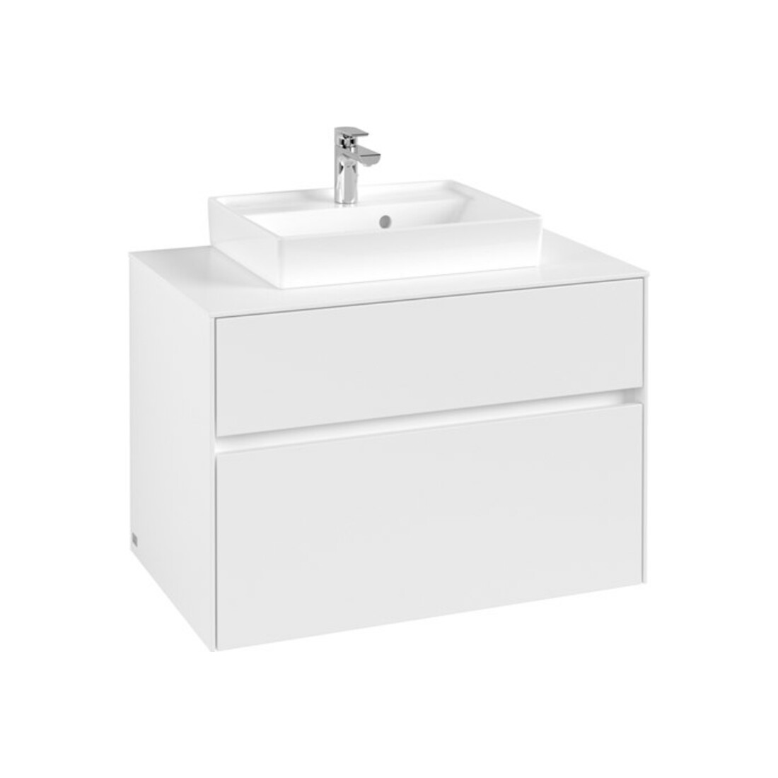 V&B Waschtischunterschrank Collaro 80x54,8x50cm, WT mittig, white matt