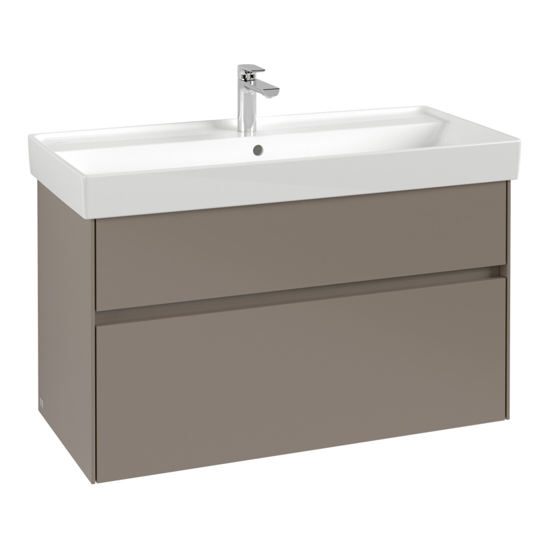 V&B Waschtischunterschrank Collaro 95,4x54,6x44,4cm, WT mi, LED 7W, Mar bl.