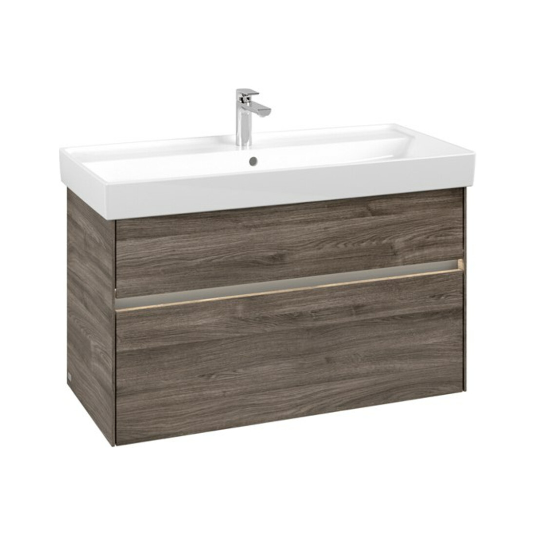 V&B Waschtischunterschrank Collaro 95,4x54,6x44,4cm, WT mi, LED 7W, st. Oa