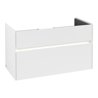 V&B Waschtischunterschrank Collaro 95,4x54,6x44,4cm, WT mi, LED 7W, wh. ma