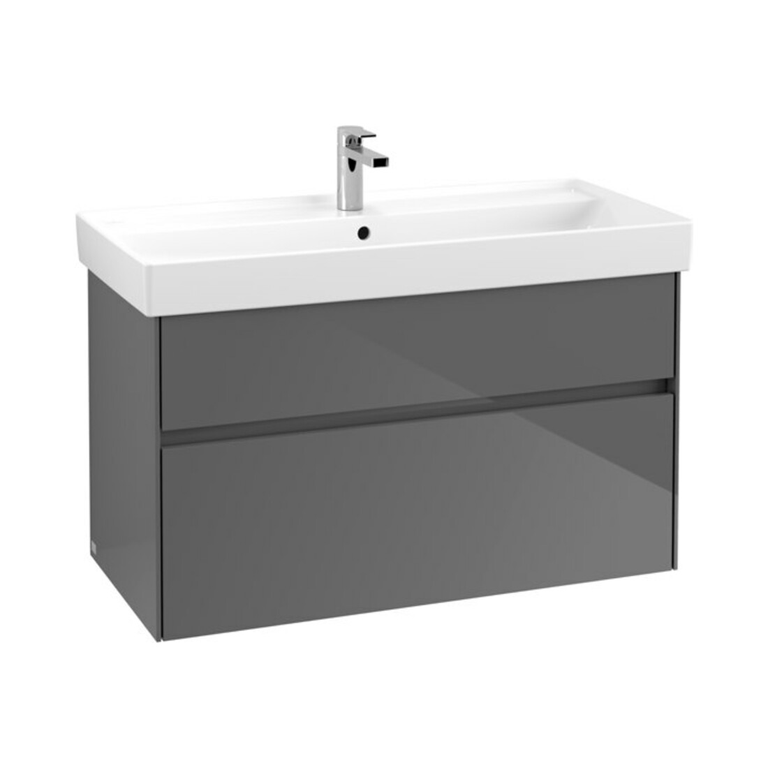 V&B Waschtischunterschrank Collaro 95,4x54,6x44,4cm, WT mittig, glossy grey