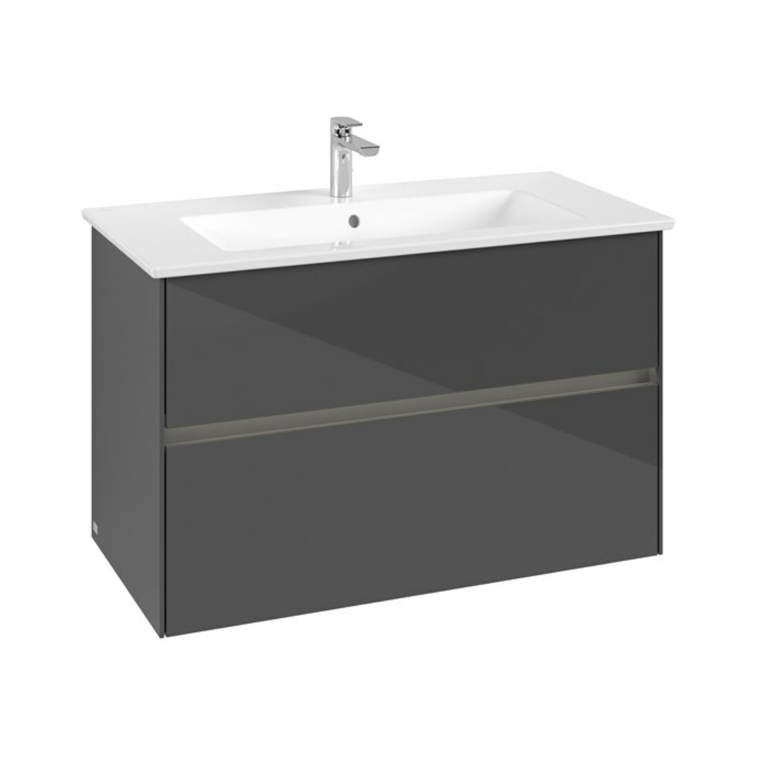 V&B Waschtischunterschrank Collaro 96,1x61x48cm, WT mi, LED 7W, glo Gr