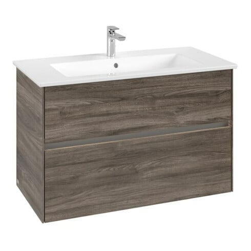V&B Waschtischunterschrank Collaro 96,1x61x48cm, WT mi, LED 7W, st. Oa