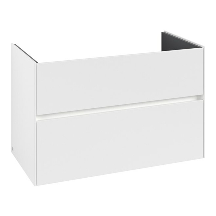 V&B Waschtischunterschrank Collaro 96,1x61x48cm, WT mi, LED 7W, wh. ma
