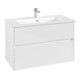 V&B Waschtischunterschrank Collaro 96,1x61x48cm, WT mittig, glossy white-3