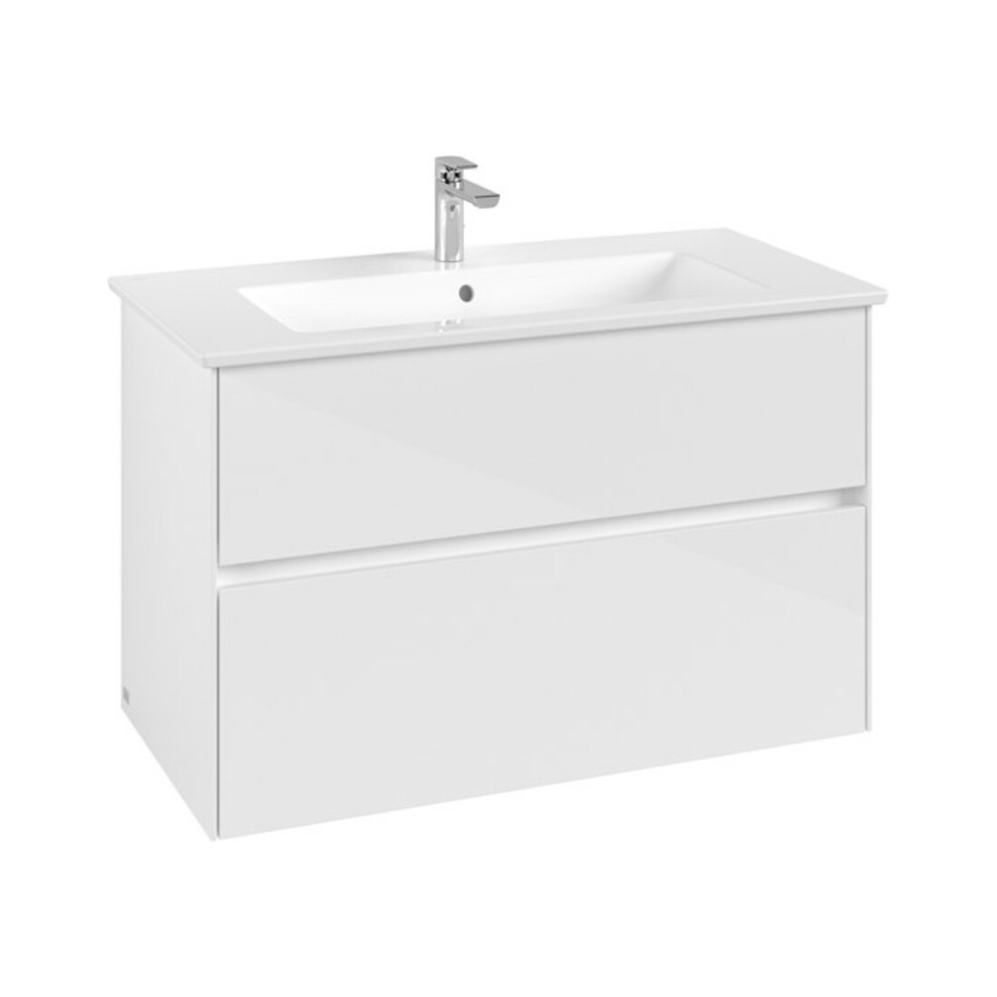 V&B Waschtischunterschrank Collaro 96,1x61x48cm, WT mittig, glossy white