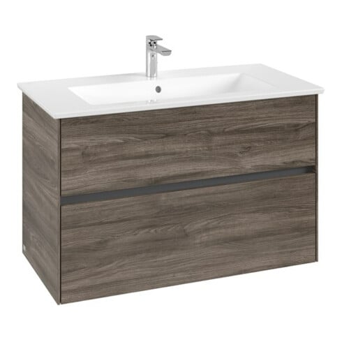 V&B Waschtischunterschrank Collaro 96,1x61x48cm, WT mittig, stone oak