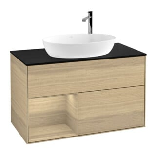 V&B Waschtischunterschrank Finion 100, Abd.-Pl. bla m, Reg Oa ven, Oa ven