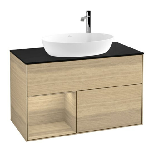V&B Waschtischunterschrank Finion 100, Abd.-Pl. bla m, Reg Oa ven, Oa ven
