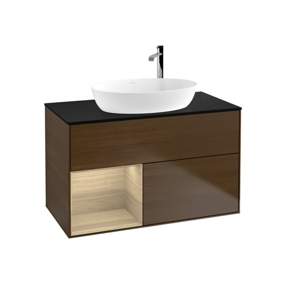 V&B Waschtischunterschrank Finion 100, Abd.-Pl. bla m, Reg Oa ven, wal ven