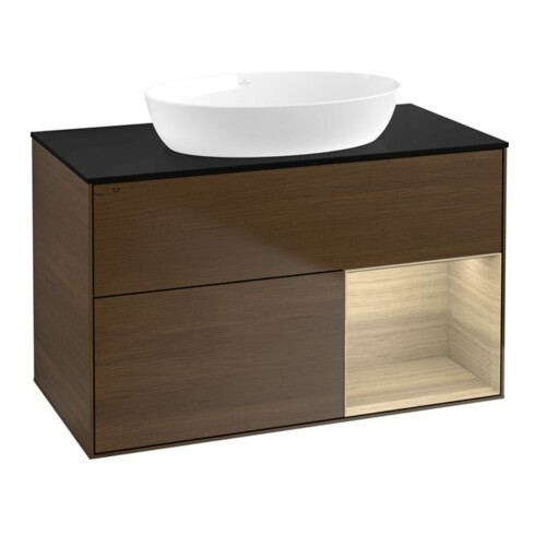 V&B Waschtischunterschrank Finion 100, Abd.-Pl. bla m, Reg Oa ven, wal ven