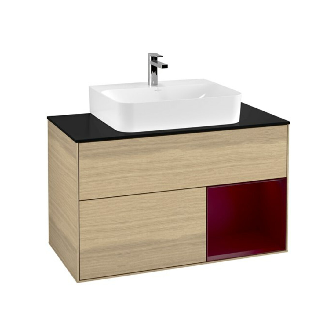 V&B Waschtischunterschrank Finion 100, Abd.-Pl. bla m, Reg re Peo, Oa ven