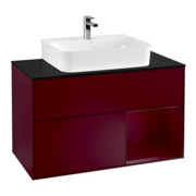 V&B Waschtischunterschrank Finion 100, Abd.-Pl. bla m, Reg re Peo, Peo m