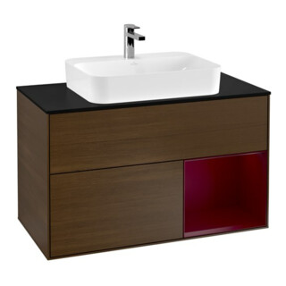 V&B Waschtischunterschrank Finion 100, Abd.-Pl. bla m, Reg re Peo, wal ven