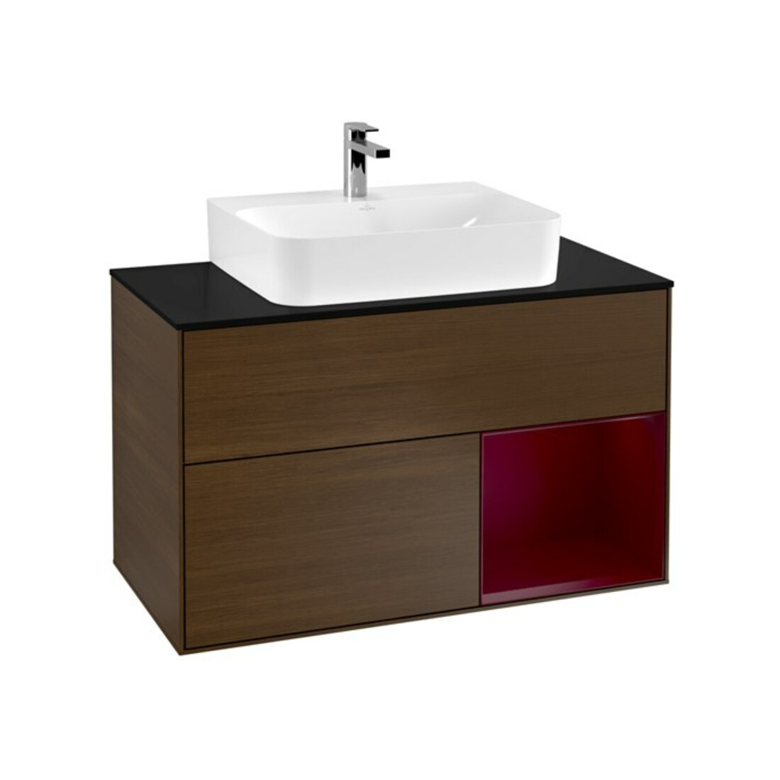 V&B Waschtischunterschrank Finion 100, Abd.-Pl. bla m, Reg re Peo, wal ven