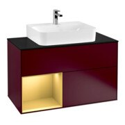 V&B Waschtischunterschrank Finion 100, Abd.-Pl. wh. m, Reg li gol m, Peo m