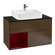 V&B Waschtischunterschrank Finion 100, Abd.-Pl. wh. m, Reg li Peo, wal ven
