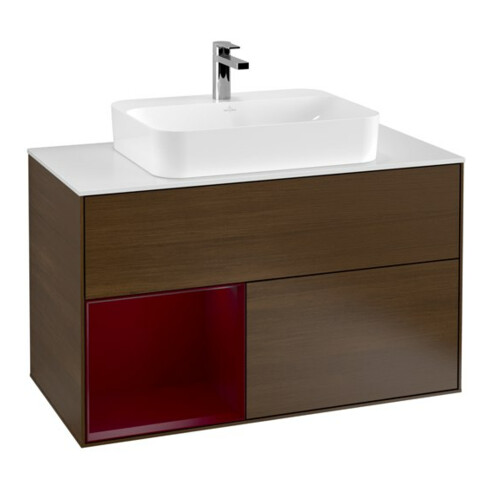 V&B Waschtischunterschrank Finion 100, Abd.-Pl. wh. m, Reg li Peo, wal ven