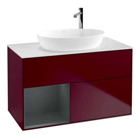 V&B Waschtischunterschrank Finion 100, Abd.-Pl. wh. m, Reg md m Lac, Peo m
