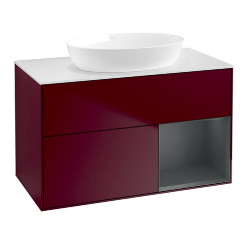 V&B Waschtischunterschrank Finion 100, Abd.-Pl. wh. m, Reg md m Lac, Peo m