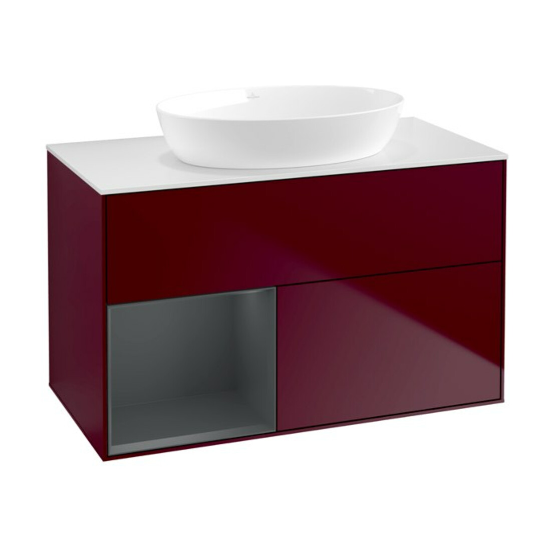 V&B Waschtischunterschrank Finion 100, Abd.-Pl. wh. m, Reg md m Lac, Peo m