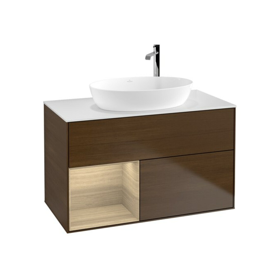 V&B Waschtischunterschrank Finion 100, Abd.-Pl. wh. m, Reg Oa ven, wal ven