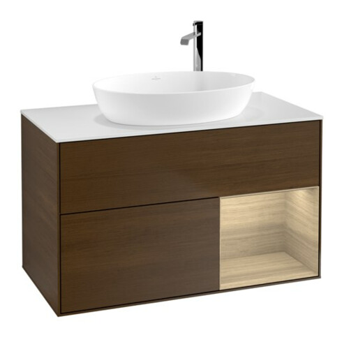 V&B Waschtischunterschrank Finion 100, Abd.-Pl. wh. m, Reg Oa ven, wal ven