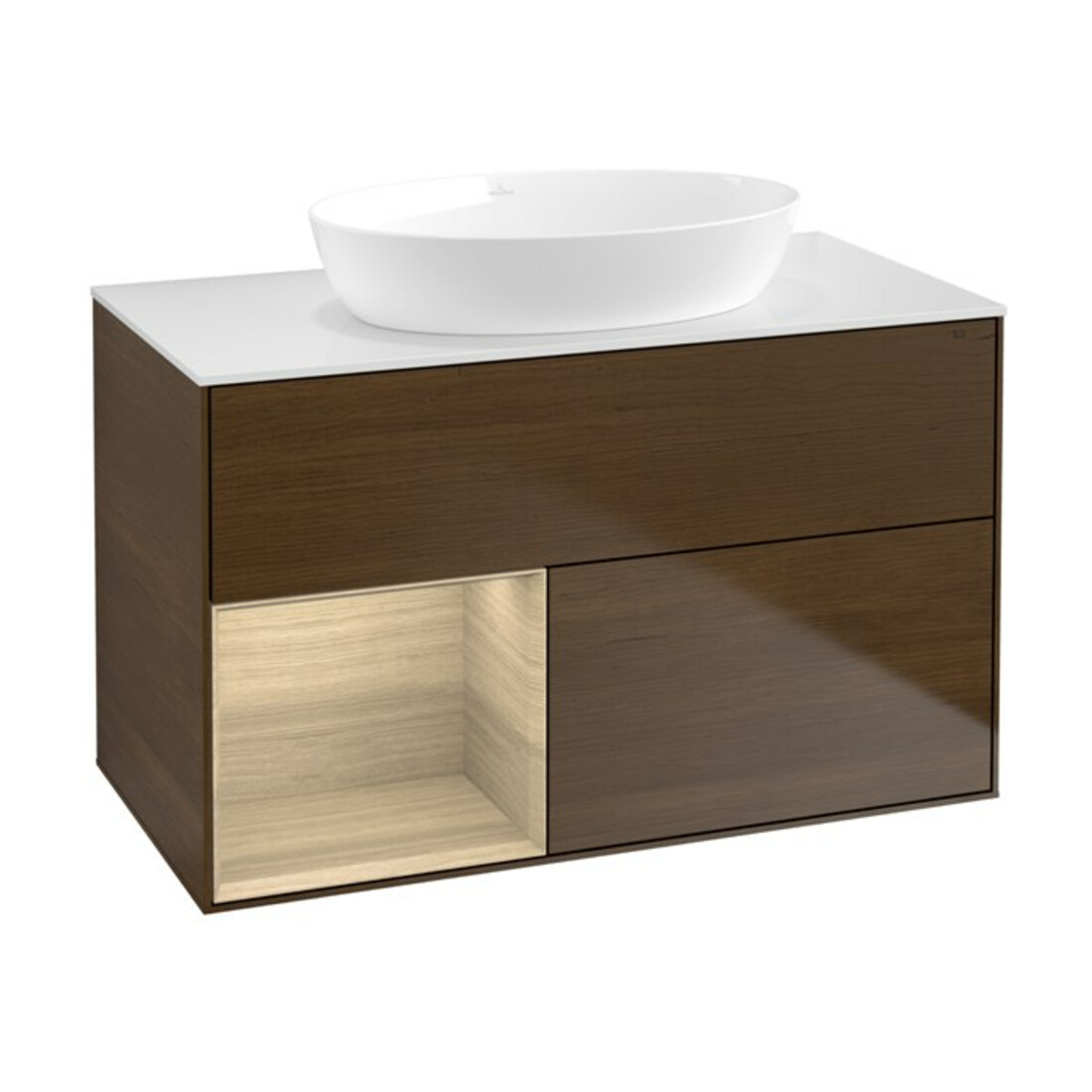 V&B Waschtischunterschrank Finion 100, Abd.-Pl. wh. m, Reg Oa ven, wal ven