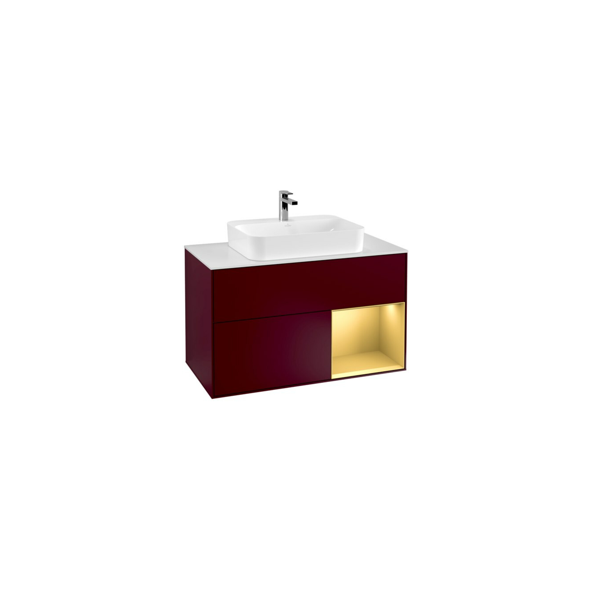 V&B Waschtischunterschrank Finion 100, Abd.-Pl. wh. m, Reg re gol m, Peo m ; Villeroy & Boch