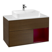 V&B Waschtischunterschrank Finion 100, Abd.-Pl. wh. m, Reg re Peo, wal ven