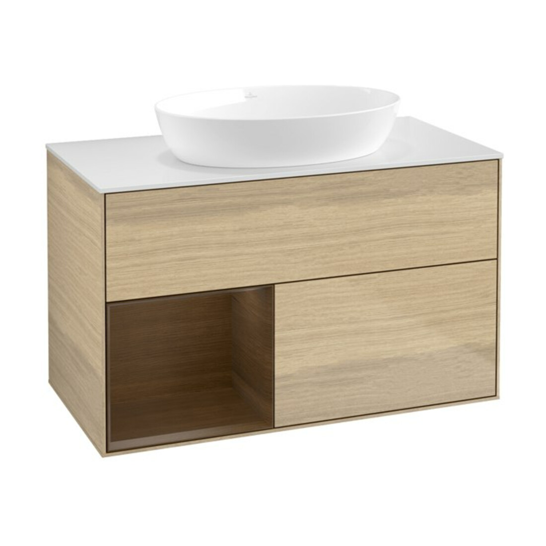 V&B Waschtischunterschrank Finion 100, Abd.-Pl. wh. m, Reg wal ven, Oa ven