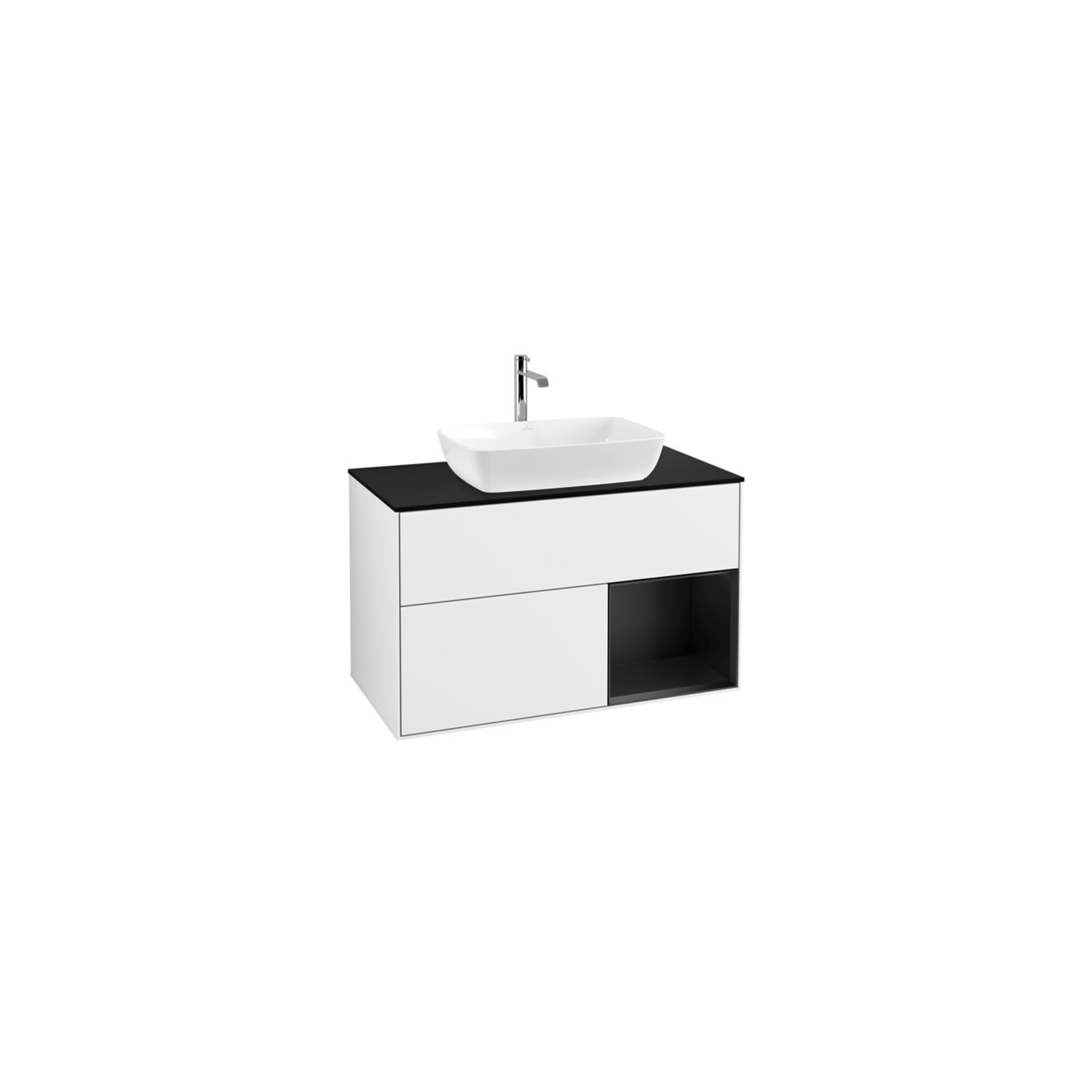 V&B Waschtischunterschrank Finion 100, Pl b m, Reg bla m Lac, glo wh. Lac ; Villeroy & Boch