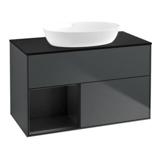 V&B Waschtischunterschrank Finion 100, Pl b m, Reg bla m Lac, md bl. m Lac