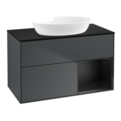 V&B Waschtischunterschrank Finion 100, Pl b m, Reg bla m Lac, md bl. m Lac