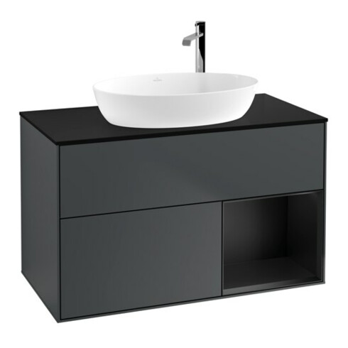V&B Waschtischunterschrank Finion 100, Pl b m, Reg bla m Lac, md bl. m Lac