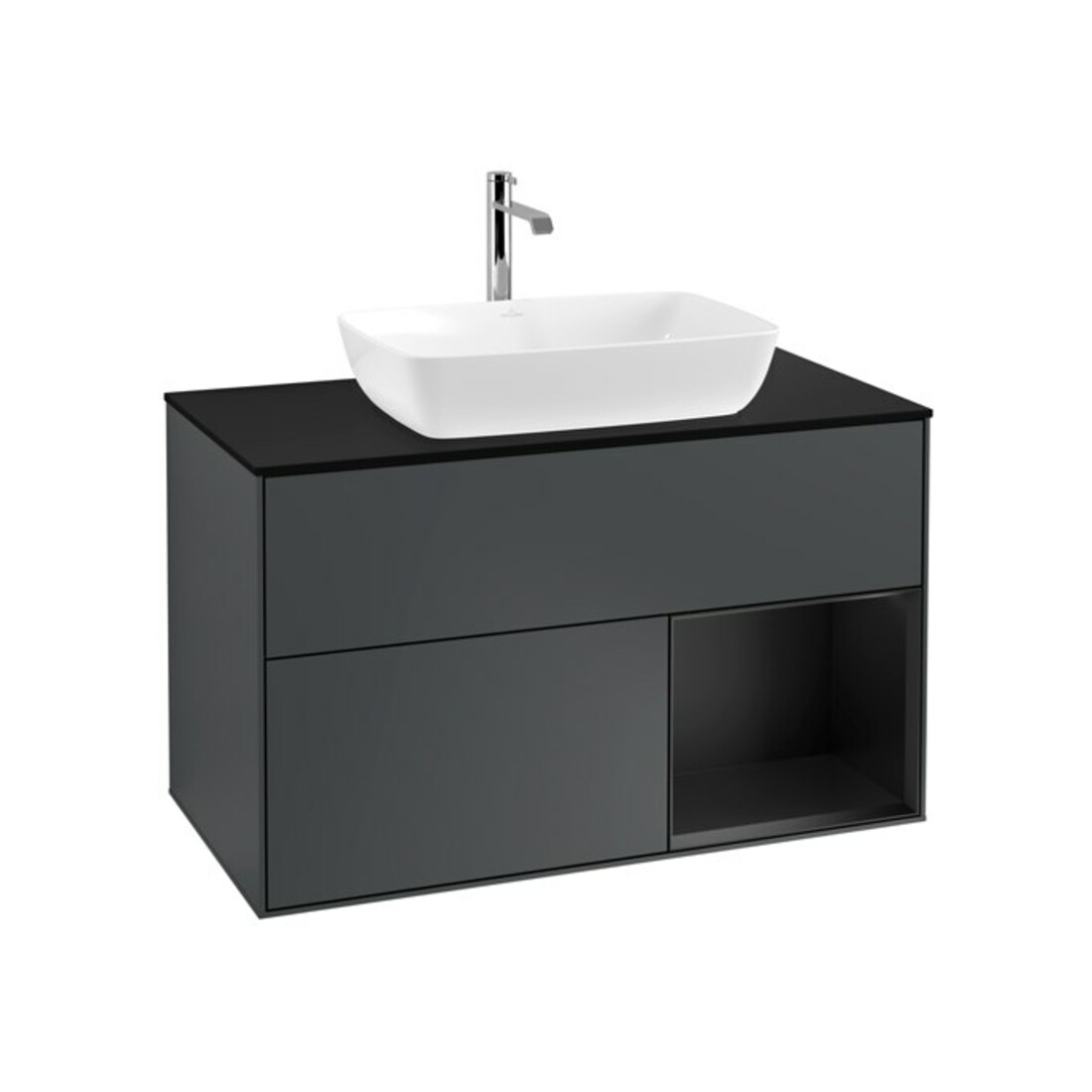 V&B Waschtischunterschrank Finion 100, Pl b m, Reg bla m Lac, md bl. m Lac