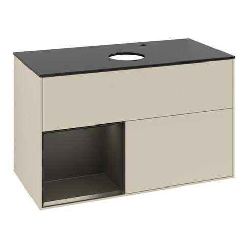 V&B Waschtischunterschrank Finion 100, Pl b m, Reg bla m Lac, si Gr m Lac