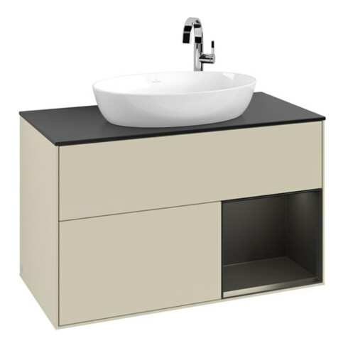 V&B Waschtischunterschrank Finion 100, Pl b m, Reg bla m Lac, si Gr m Lac