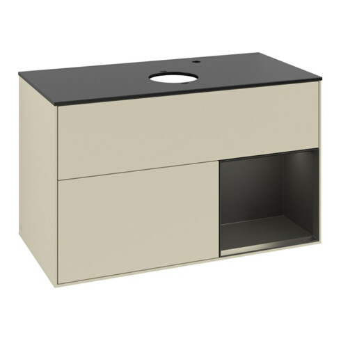 V&B Waschtischunterschrank Finion 100, Pl b m, Reg bla m Lac, si Gr m Lac